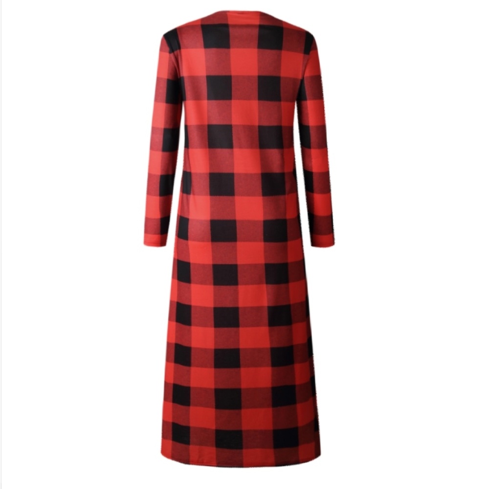 RED/BLACK BUFFALO PLAID longline duster - Picture 4 of 8